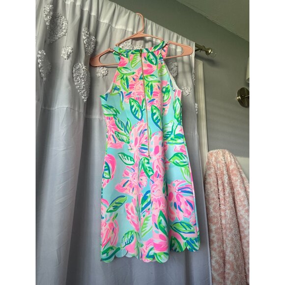 Lilly Pulitzer Floral Sleeveless Dress Girls Size 14 - Picture 4 of 4